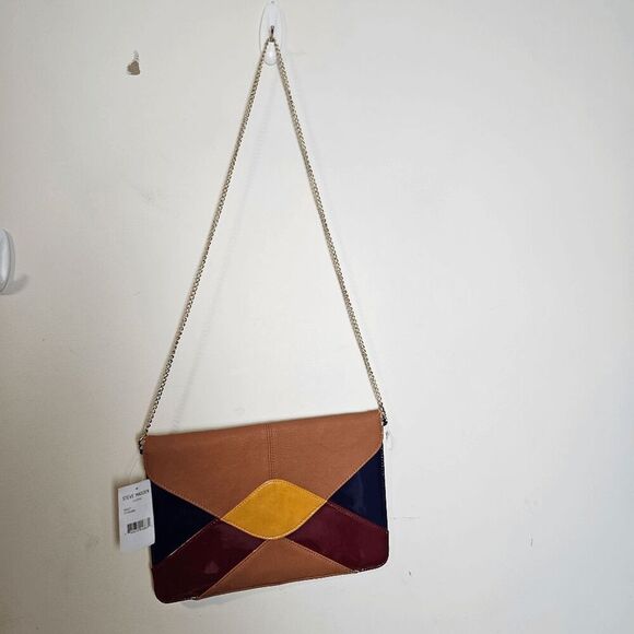 Steve Madden Clutch Bag Colorblock NWT Women's Multicolor One Size - Picture 2 of 5